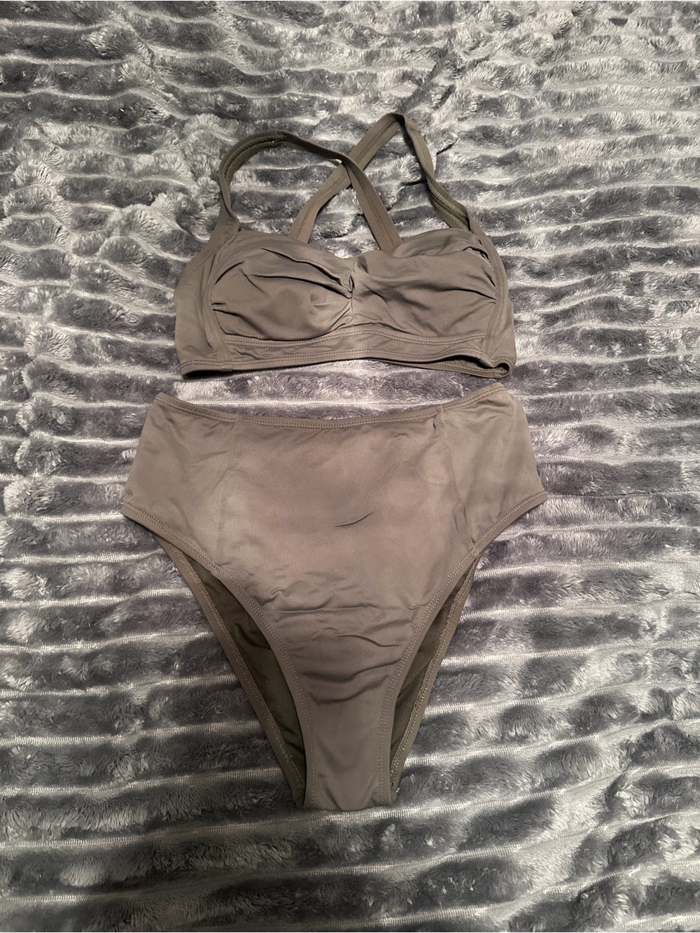 Olive Green High-Waist Bikini Set